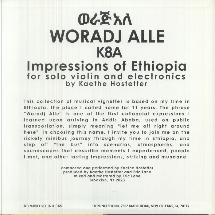 K8A – Woradj Alle (LP, Domino Sound, 2026) Back Cover