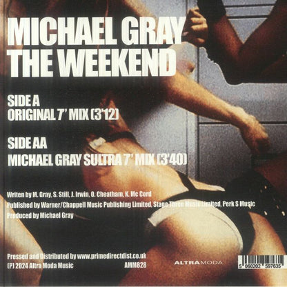 Michael Gray – The Weekend (7", Red Vinyl, Altra Moda Music, 2026) Back Cover