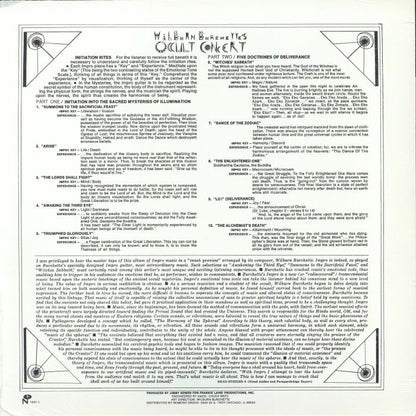 Wilburn Burchette – Occult Concert (LP, White, Numero Group, 2026) Back Cover