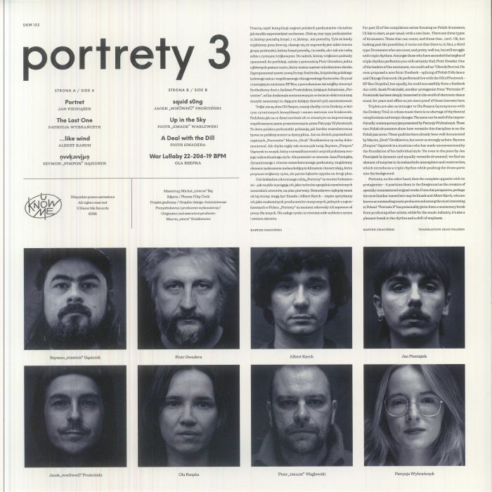 Jan Pieniążek Patrycja Wybrańczyk Albert Karch Szymon Gąsiorek Jacek Prościński Emade Piotr Gwadera Aleksandra Rzepka – Portrety 3 (LP, U Know Me Records, 2026) Back Cover