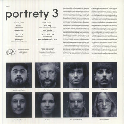 Jan Pieniążek Patrycja Wybrańczyk Albert Karch Szymon Gąsiorek Jacek Prościński Emade Piotr Gwadera Aleksandra Rzepka – Portrety 3 (LP, U Know Me Records, 2026) Back Cover