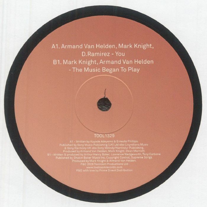 Armand Van Helden , Mark Knight , D. Ramirez – You / The Music Began To Play (12", Toolroom Records, 2026) Back Cover