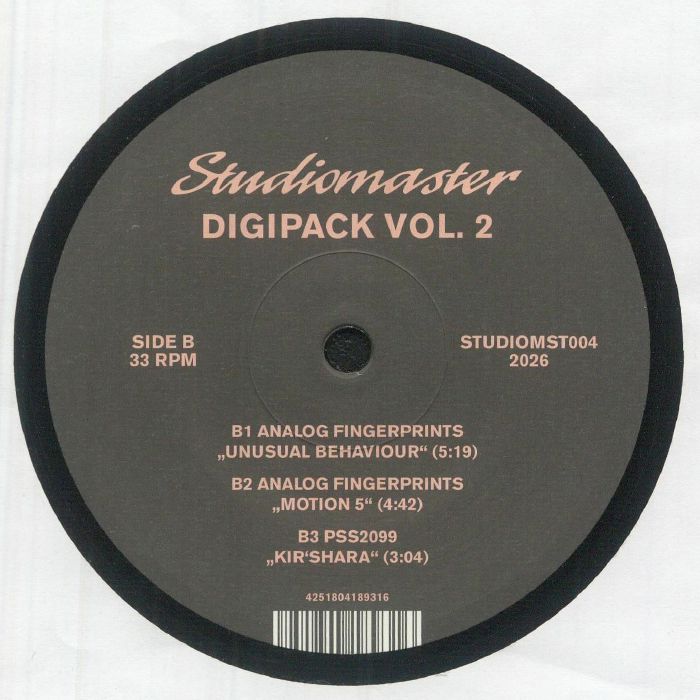 Passarani Analog Fingerprints PSS2099 – Digipack Vol. 2 (12", Studiomaster, 2026) Back Cover