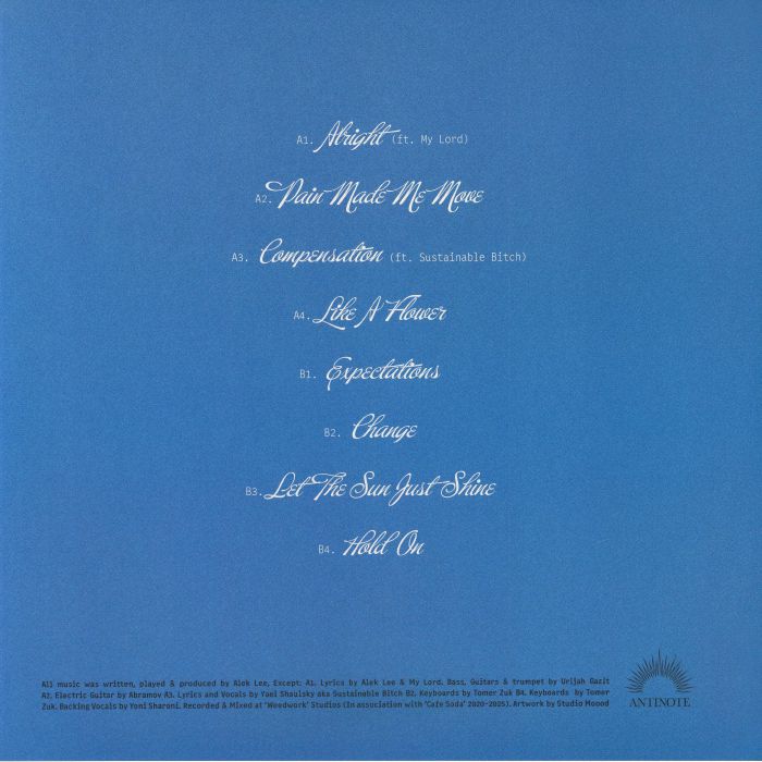 Alek Lee – Like A Flower (LP, Milky Pink Splatter, Antinote, 2026) Back Cover