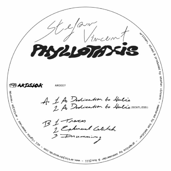 Stefan Vincent – Phyllotaxis (12", ARTISJOK, 2026) Front Cover