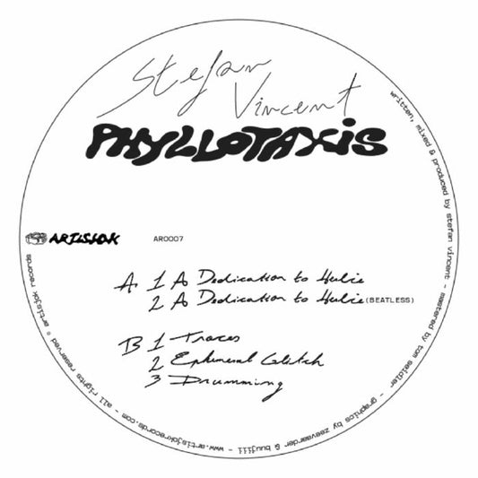 Stefan Vincent – Phyllotaxis (12", ARTISJOK, 2026) Front Cover