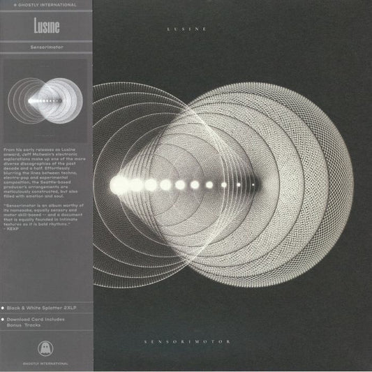 Lusine – Sensorimotor (2x12", Clear with Black &White Splatter, Ghostly International, 2026) Front Cover