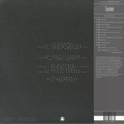 Lusine – Sensorimotor (2x12", Clear with Black &White Splatter, Ghostly International, 2026) Back Cover