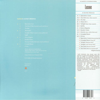 L'usine – A Certain Distance (12"+12", Transparent Orange+Transparent Teal, Ghostly International, 2026) Back Cover