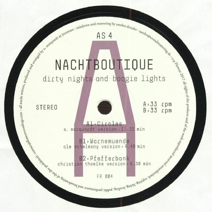 Dj Jauche – Nachtboutique: Dirty Nights & Boogie Lights Pt 4 (12", limited, Flaneurecordings, 2026) Front Cover
