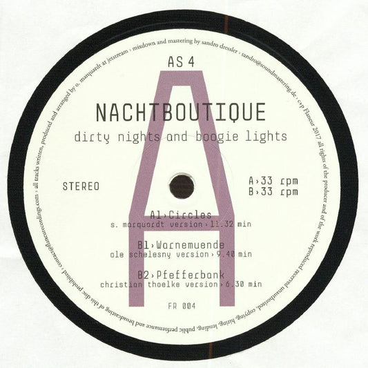 Dj Jauche – Nachtboutique: Dirty Nights & Boogie Lights Pt 4 (12", limited, Flaneurecordings, 2026) Front Cover