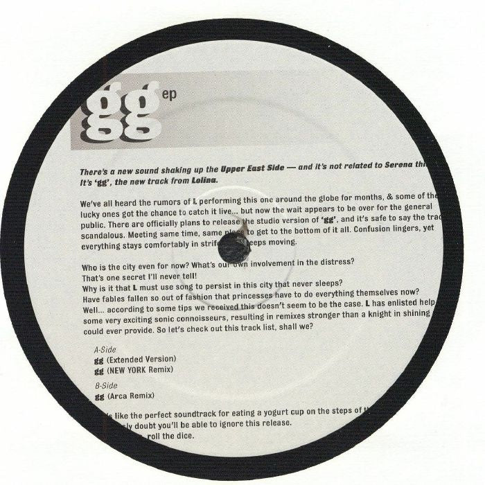 Lolina – gg EP (12", Relaxin Records, 2026) Back Cover