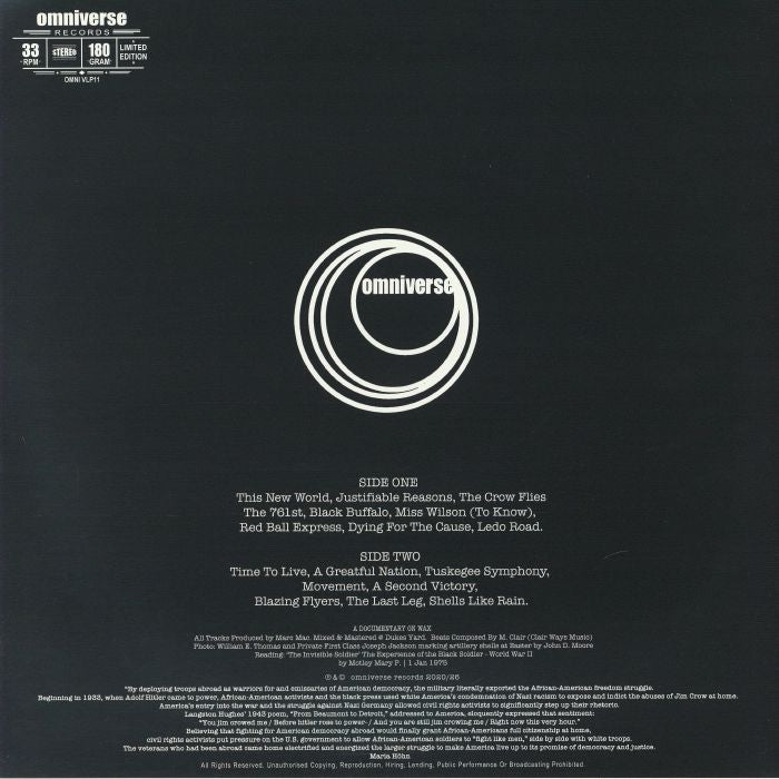 Marc Mac – Beats From The Motion Picture The Invisible Soldiers (LP, 180g, Omniverse Recordings, 2026) Back Cover