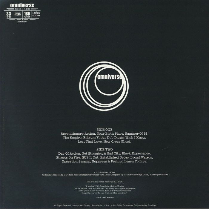 Marc Mac – Generation-X (LP, 180g, Omniverse, 2026) Back Cover