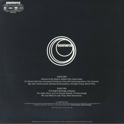 Marc Mac – Extend The Knowledge (LP, 180gram, Omniverse, 2026) Back Cover
