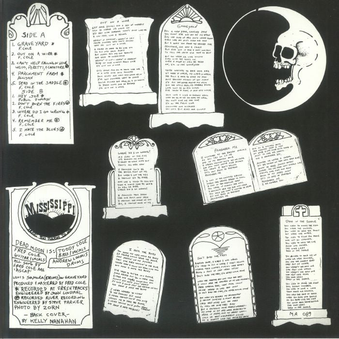 Dead Moon – In The Graveyard (LP, Mississippi Records, 2019) Back Cover