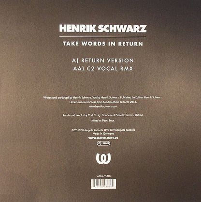 Henrik Schwarz - Take Words In Return (12")
