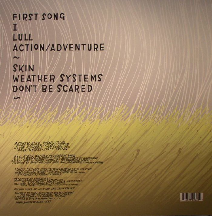 Andrew Bird – Weather Systems (LP, Wegawam Music, 2015) Back Cover
