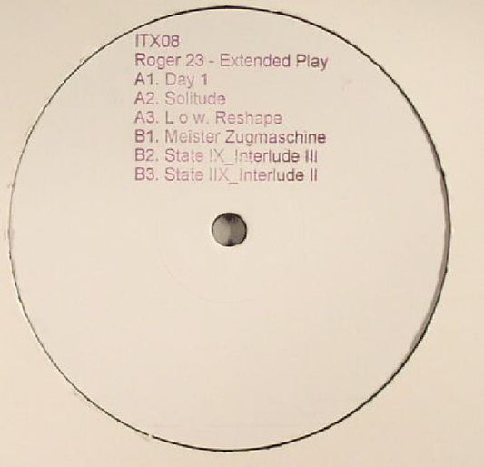 Roger 23 – Extended Play (12", Ilian Tape, 2016) Front Cover