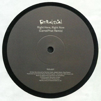 Fatboy Slim – Right Here, Right Now (CamelPhat Remix) (12", Toolroom Records, 2018) Front Cover