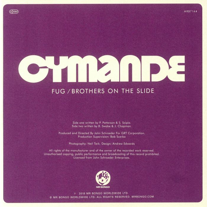 Cymande – Fug / Brothers On The Slide (7", Mr Bongo, 2018) Back Cover