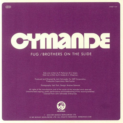 Cymande – Fug / Brothers On The Slide (7", Mr Bongo, 2018) Back Cover