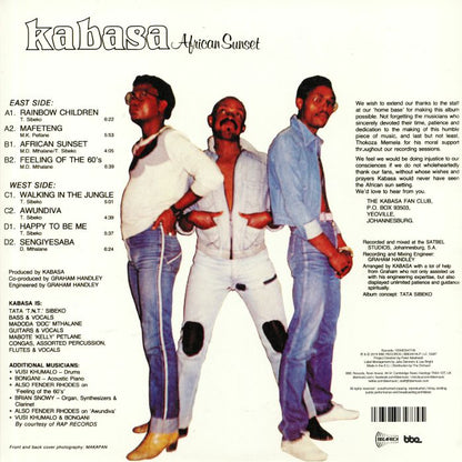 Kabasa – African Sunset (2x12", BBE, 2019) Back Cover