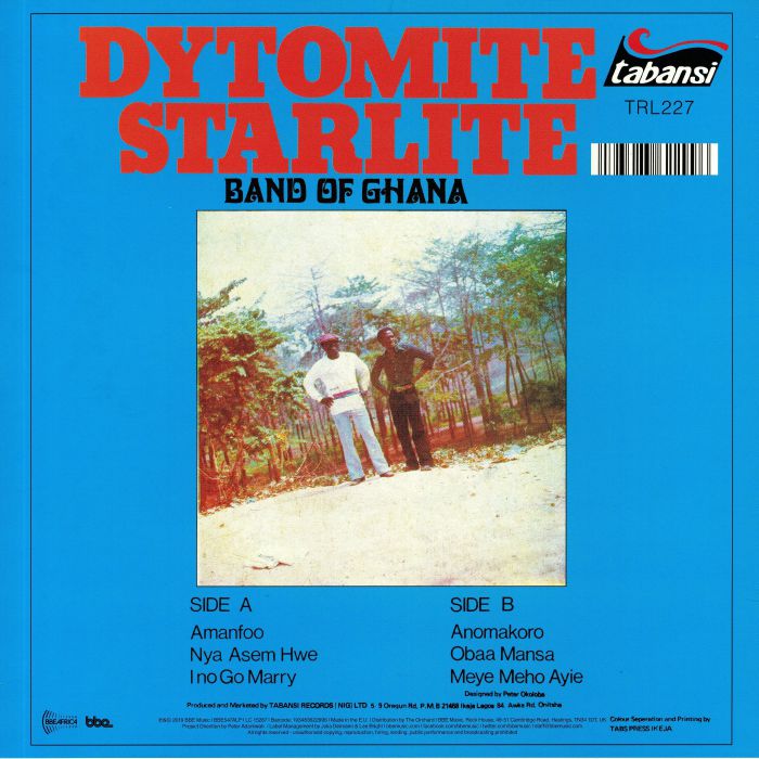 Dytomite Starlite Band Of Ghana – Dytomite Starlite Band Of Ghana (LP, BBE, 2019) Back Cover