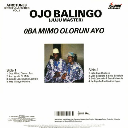 Ojo Balingo (Juju Master) – Afrotunes Best Of Juju Vol. II (LP, BBE, 2019) Back Cover