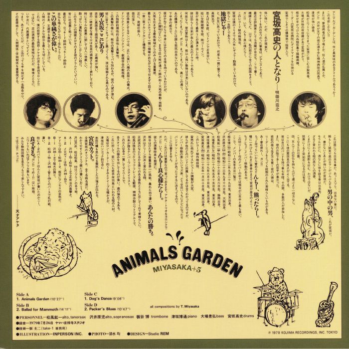Miyasaka + 5 – Animals Garden (2xLP, BBE, 2019) Back Cover