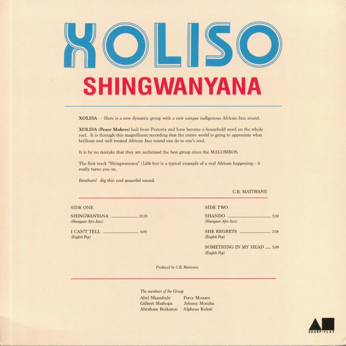 Xoliso – Shingwanyana (LP, Sharp-Flat Records, 2019) Back Cover