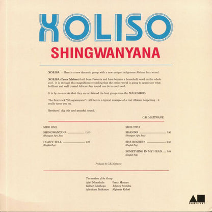 Xoliso – Shingwanyana (LP, Sharp-Flat Records, 2019) Back Cover