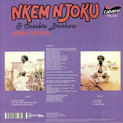 Nkem Njoku Ozzobia Brothers – Ozobia Special (LP, BBE, 2020) Back Cover
