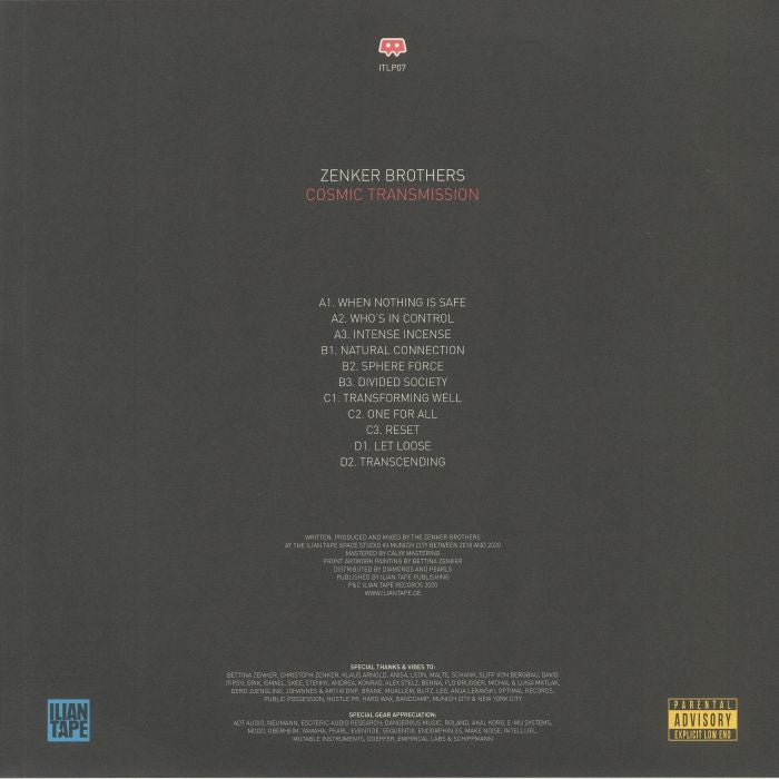 Zenker Brothers – Cosmic Transmission (2xLP, Ilian Tape, 2020) Back Cover