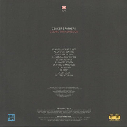 Zenker Brothers – Cosmic Transmission (2xLP, Ilian Tape, 2020) Back Cover