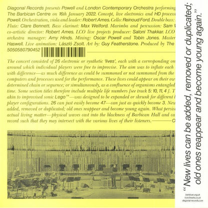 Powell LCO – 26 Lives (LP, Clear, Diagonal, 2023) Back Cover