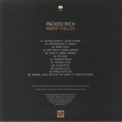 Packed Rich – Warp Fields (LP, Ilian Tape, 2023) Back Cover