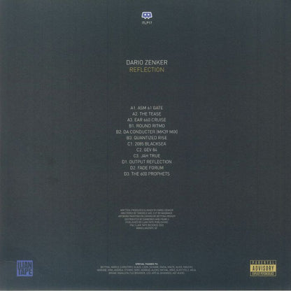 Dario Zenker – Reflection (2xLP, Ilian Tape, 2023) Back Cover