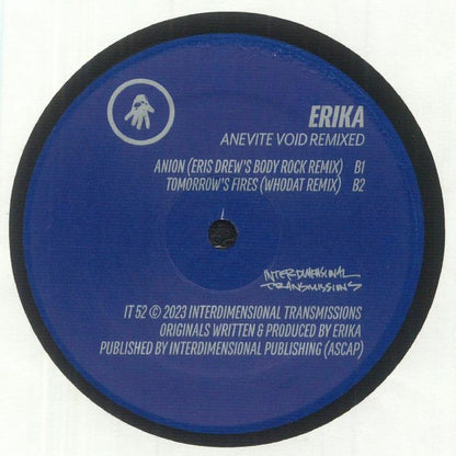 Erika – Anevite Void Remixed (12", Interdimensional Transmissions, 2023) Back Cover