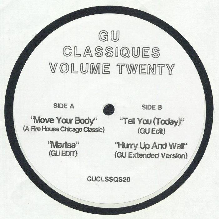 GU – Classiques Volume Twenty (12", Not On Label (Glenn Underground), 2025) Front Cover