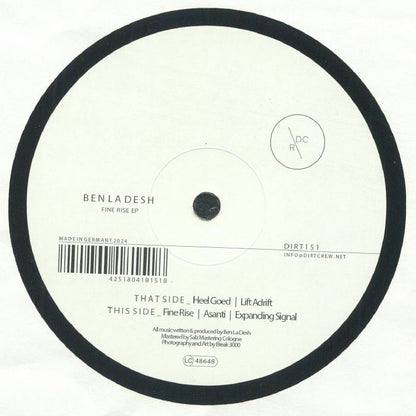 Ben La Desh - Fine Rise EP (12")