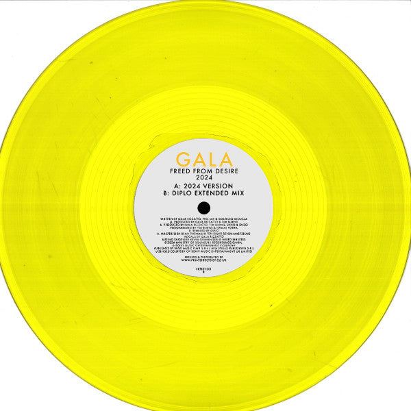 Gala – Freed From Desire 2024 (12", Yellow, Ministry Of Sound, 2024) Image 6