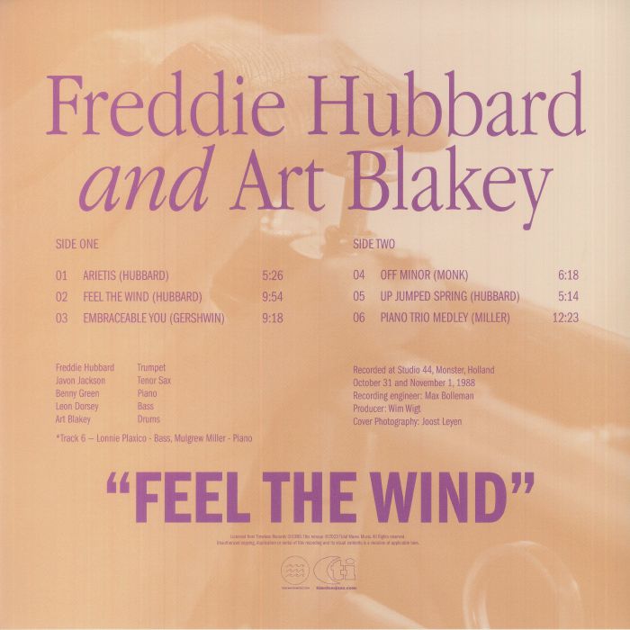 Freddie Hubbard And Art Blakey - Feel The Wind (LP) (180g, Clear)