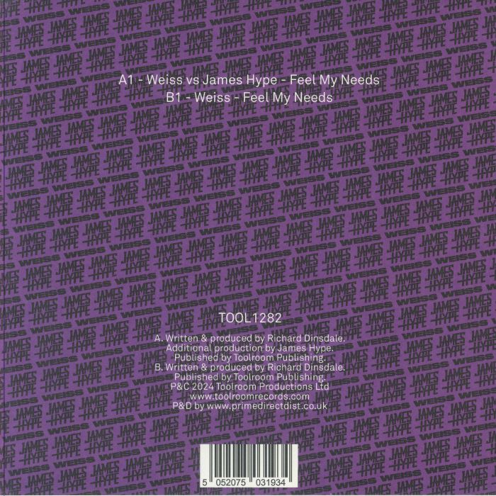 Weiss Vs James Hype - Feel My Needs (12") (White With Coloured Splatter)