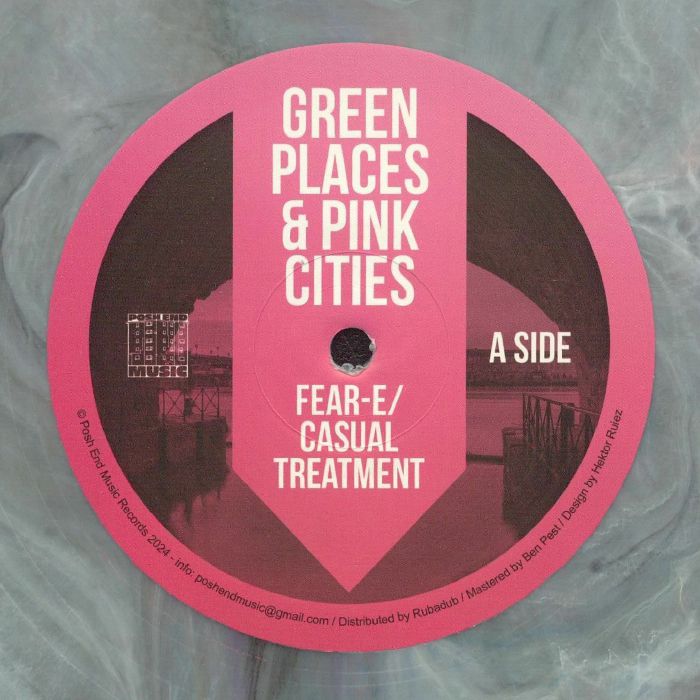 Fear-E / Casual Treatment - Green Places & Pink Cities (12") (Grey Marble)