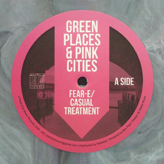 Fear-E / Casual Treatment - Green Places & Pink Cities (12") (Grey Marble)