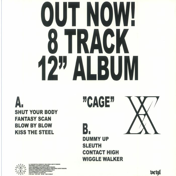 Harlem Electronics – Cage (LP, VEYL, 2025) Back Cover
