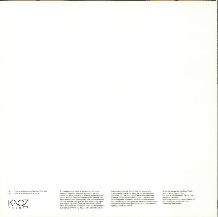 Kerri Chandler, Dennis Quin Ft Troy Denari - You Are In My System (12") (Blue)