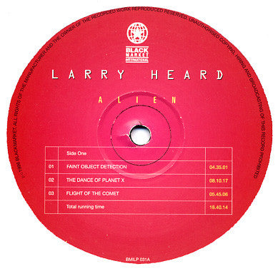 Larry Heard – Alien (LP, Black Market International, 1996) Back Cover