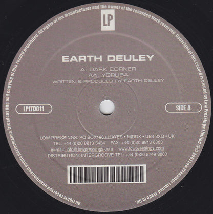 Earth Deuley – Dark Corner / Yoruba (12", Low Pressings Limited, 2002) Front Cover